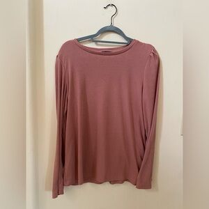 Well Worn Dusty Rose Textured Long Sleeve Knit Top Size L